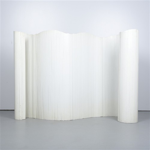 A French 1930s Painted Tambour Room Divider (150h X 350w Cm)