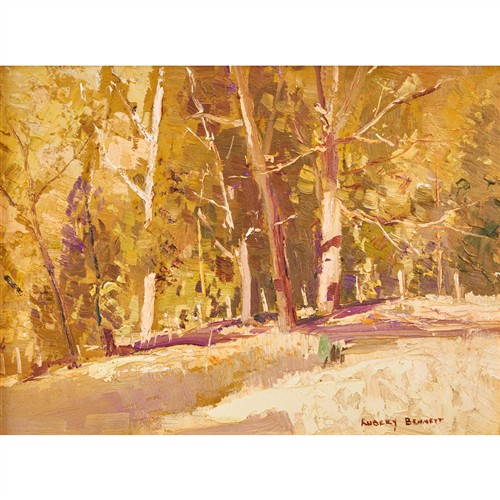 9 · RUBERY BENNETT (1893-1987) Australian Landscape oil on board 13.5 x 19cm (31 x 36.5cm framed)