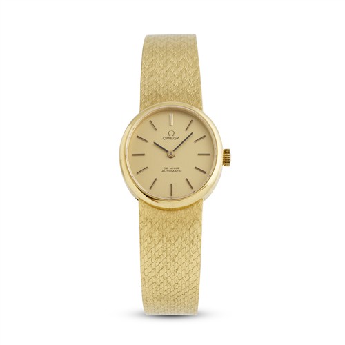 OMEGA DE VILLE A LADY'S 18CT GOLD BRACELET WATCH CIRCA 1975