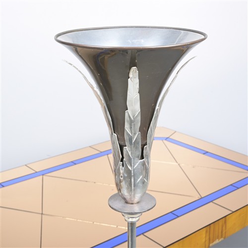 A Chrome Art Deco Standard Lamp (166h X 29dia Cm)