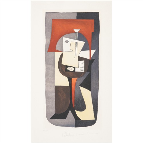 After PABLO PICASSO Guitare et Partition 1982 lithograph, 275/500 61 x 29cm (99.5 x 69cm framed)