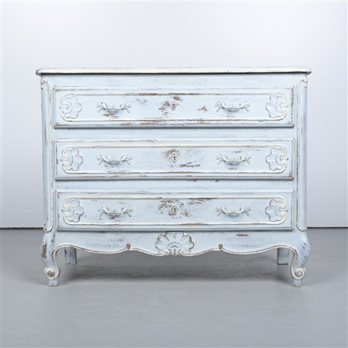 A French Provincial Painted Oak Commode (88h X 110w X 50d Cm)