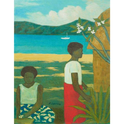 27 · RAY CROOKE (1922-2015) (Islanders) oil on canvas 50 x 40cm