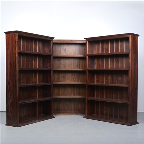 Three Stained Pine Bookcases