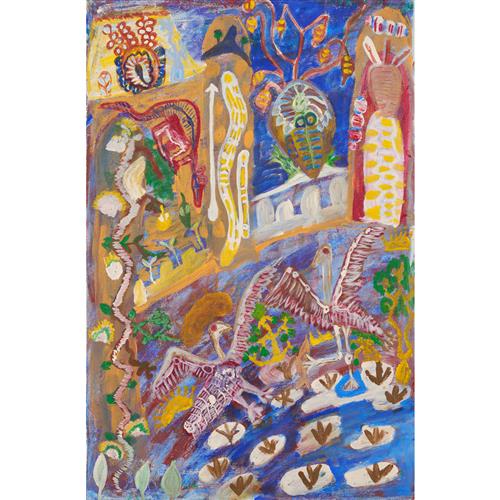 93 · JANET DREAMER (1959-2021) (Language group: Jaru) Sturt Creek 2019 synthetic polymer paint on canvas 68.5 x 45cm