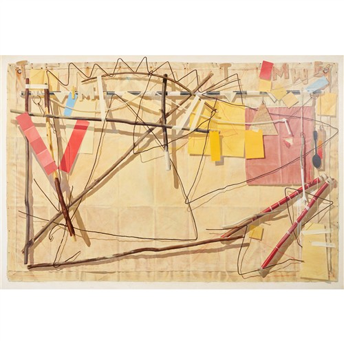 TIM STORRIER (born 1949) Flag 1981 oil on canvas 138.5 x 200cm (143.5 x 204cm framed)