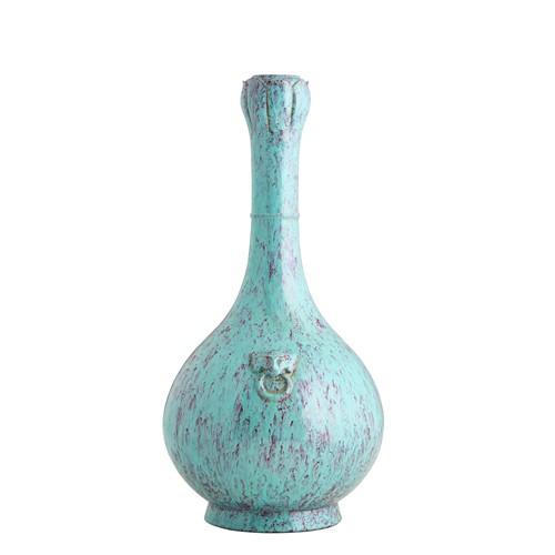 1080 · A CHINESE ROBIN'S EGG - GLAZED LOTUS VASE, YONGZHENG MARK