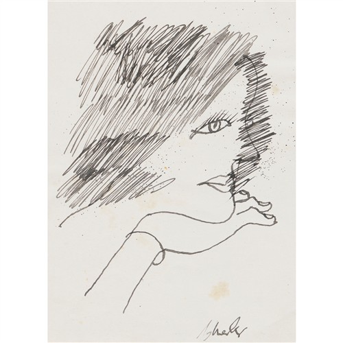 55 · CHARLES BLACKMAN (1928-2018) (Boy Charles) c.1979 ink on folded paper 21 x 15cm