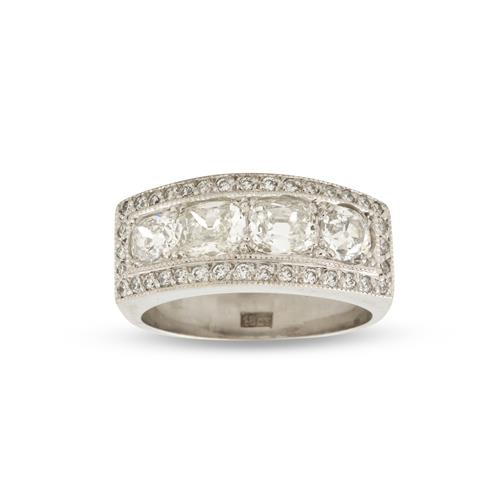 74 · 18CT WHITE GOLD AND DIAMOND RING