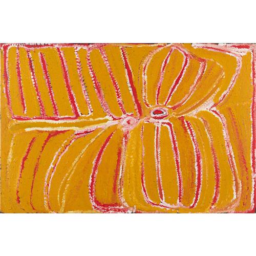 87 · EUBENA NAMPITJIN (born c.1925-2013) (Language group: Wangkajunga) Kinyu 2006 synthetic polymer paint on linen 120 x 90cm