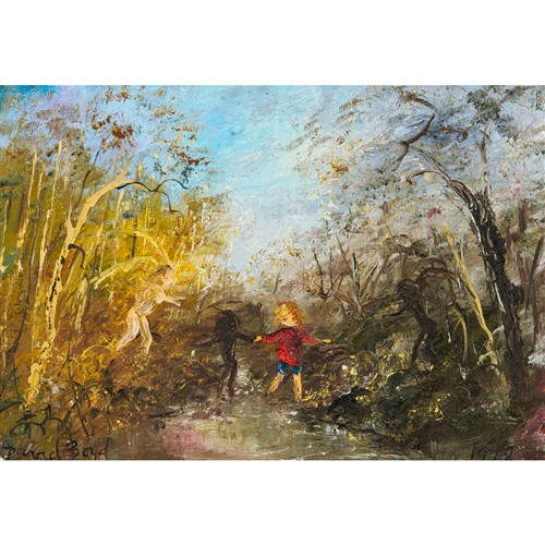 12 · DAVID BOYD (1924-2011) Children in the Woods 1972 oil on canvas on board 28.5 x 41.5cm (50.5 x 68cm framed)