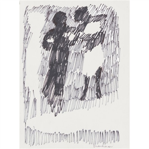 28 · CHARLES BLACKMAN (1928-2018) (Figure Standing) c.1975 ink on notebook paper 27 x 21cm