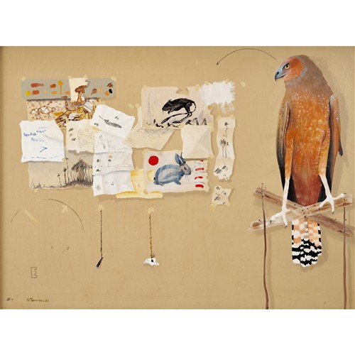 19 · GRAEME TOWNSEND (born 1954) Spotted Harrier Spotted Prey 1981 oil on canvas 89 x 120cm (94 x 125cm framed)