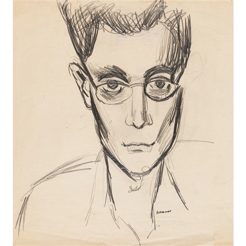 84 · CHARLES BLACKMAN (1928-2018) (Male Portrait - John Reed) c.1970 pencil on paper 56 x 77cm