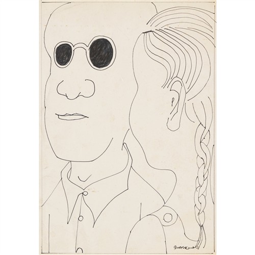 85 · CHARLES BLACKMAN (1928-2018) (Girl and Man) c.1968 ink on notebook paper 36 x 25.5cm