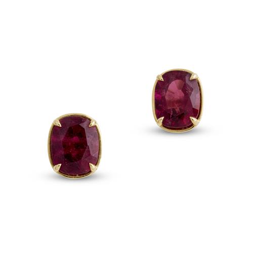 Pair Of -Tone Rubellite Tourmaline Earrings