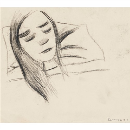 93 · CHARLES BLACKMAN (1928-2018) (Barbara Asleep) 1953 conte crayon on paper 20.5 x 24cm