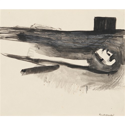 CHARLES BLACKMAN (1928-2018) (Girl Asleep) 1957 ink on paper 20.5 x 24cm