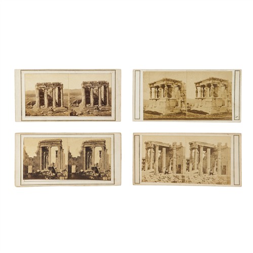 EARLY GREEK STEREOVIEWS: FOUR VIEWS OF TEMPLES ON THE ACROPOLIS Dimitrios Constantin, 1868