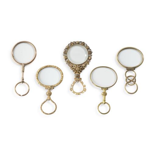13 · FIVE GILTMETAL QUIZZING GLASSES