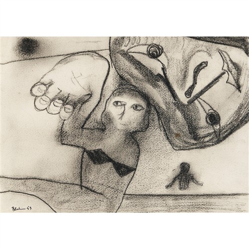 CHARLES BLACKMAN (1928-2018) (Bathers) 1953 conte crayon on paper 28.5 x 39.5cm