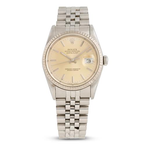 ROLEX DATEJUST REF 16234 A STAINLESS STEEL WRIST WATCH WITH DATE AND BRACELET CIRCA 1990