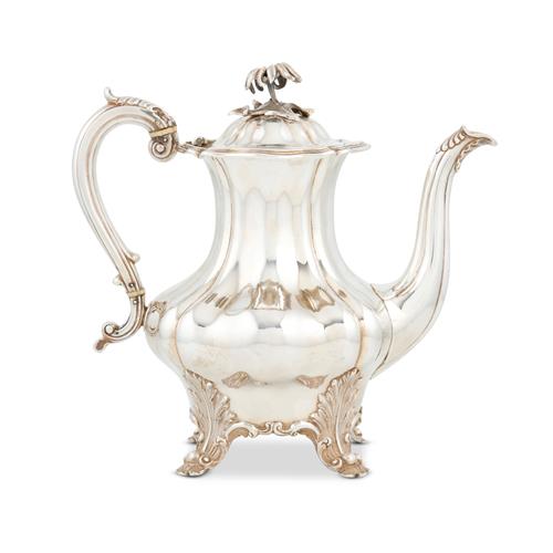 84A · A WILLIAM IV STERLING SILVER COFFEE POT Joseph Angell I and Joseph Angell II, London, 1837