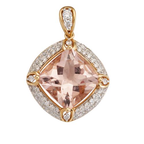 41 · MORGANITE AND DIAMOND PENDANT