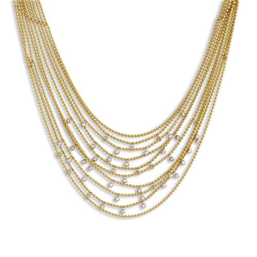 CARTIER, TWO-TONE 18CT GOLD AND DIAMOND 'DRAPERIE DE COLLETE' NECKLACE