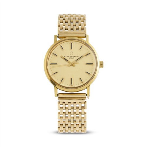 30A · ETERNA MATIC A GOLD PLATED STAINLESS STEEL WRIST WATCH AND 14CT GOLD BRACELET CIRCA 1968