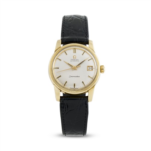 57 · OMEGA SEAMASTER A GOLD-CAPPED STAINLESS STEEL WRIST WATCH WITH DATE CIRCA 1960