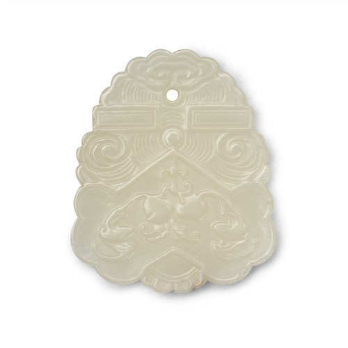 A Chinese White Jade Carved Pendant, Qing Dynasty (1644 - 1911)