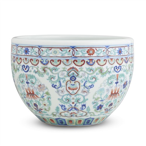 A Chinese Doucai Jardiniere, Qianlong Mark