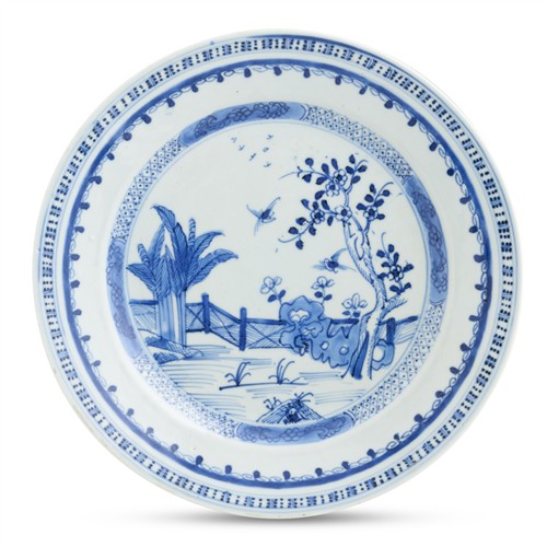 A Chinese Blue And White Dish, Yongzheng Period (1722 - 1735)