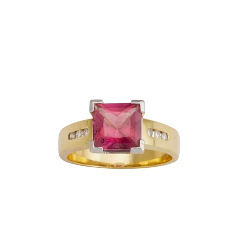 88 · PINK TOURMALINE AND DIAMOND RING