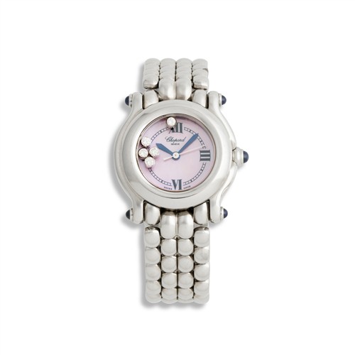 27A · CHOPARD HAPPY SPORT REF 27/8250-23 A STAINLESS STEEL AND DIAMOND-SET BRACELET WATCH CIRCA 2000