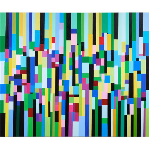 MELINDA HARPER (born 1965) Untitled Yellow, Green & Blue 2011 oil on canvas 152 x 183cm