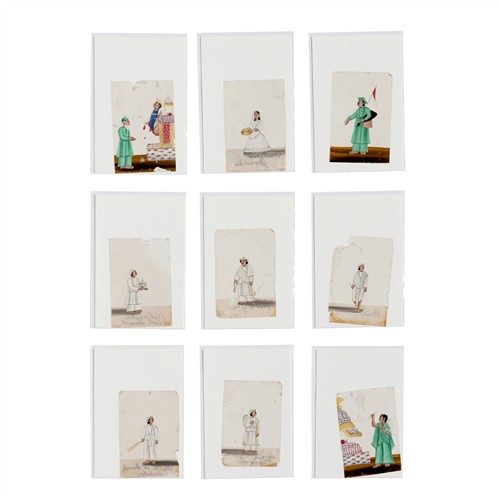 8 · INDIAN COMPANY SCHOOL First half 19th century A collection: Nine paintings of figures, seven of domestic servants and two religious...