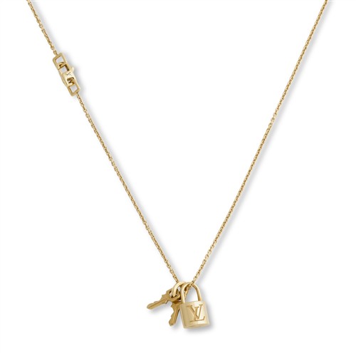 LOUIS VUITTON, 18CT GOLD LOCKIT PENDANT NECKLACE