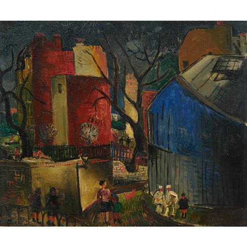 CHRISTOPHER WOOD (British, 1901-1930) Paris oil on board 37.5 x 45.5cm