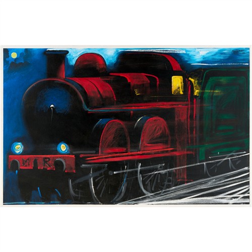 3 · CHARLES BLACKMAN (1928-2018) Steam Train c.1974 oil on board 137 x 213cm