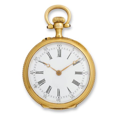 A Lady'S 18ct Gold And Jewelled Openface Pendant Watch Circa 1905