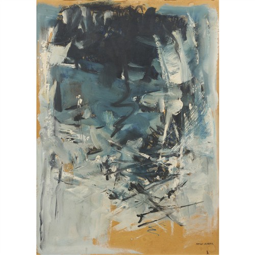 74 · MARGO LEWERS (1908-1978) Our Confusion Unsolved craypas and oil on paper laid board 75 x 55cm
