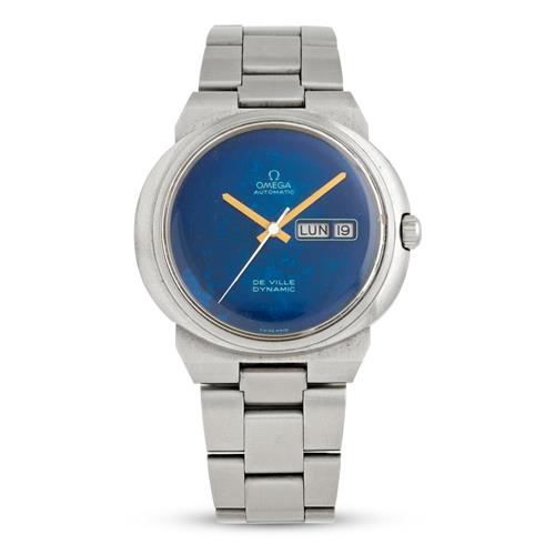 OMEGA DE VILLE DYNAMIC A STAINLESS STEEL BRACELET WATCH WITH DAY AND DATE DISPLAY IN FRENCH 1970S