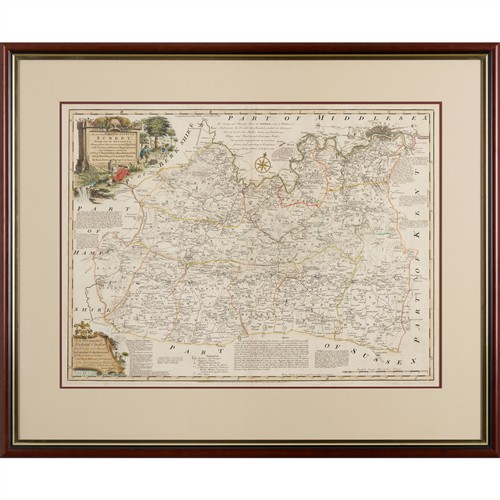 9 · BOWEN, Emanuel, AN ACCURATE MAP OF THE COUNTY OF SURREY (1760s)