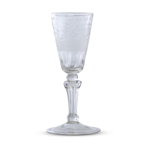 3 · A THURINGIAN ENGRAVED GLASS GOBLET Mid-18th century, circa 1760
