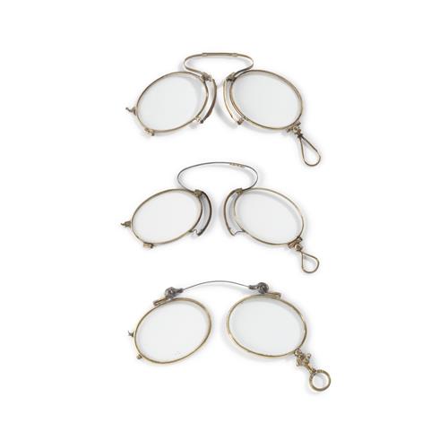 42 · THREE GOLD PINCE NEZ SPECTACLES