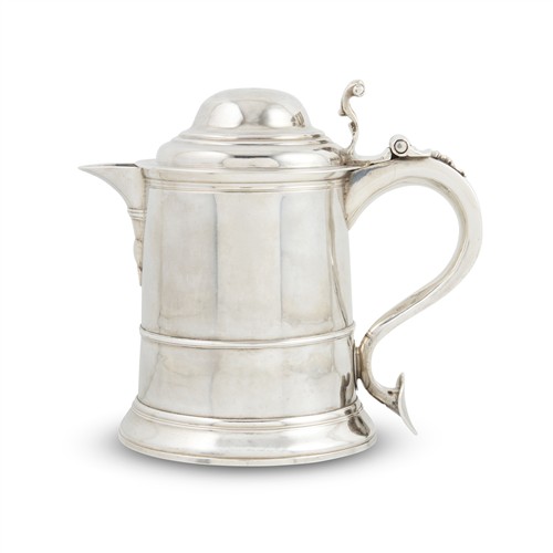 A GEORGE II STERLING SILVER COVERED JUG Richard Burcombe, London, 1732