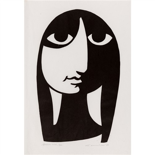 NOEL COUNIHAN (1913-1986) Mexican Girl 1970 linocut, ed. 2/120 63 x 43cm (sheet, reveal)
