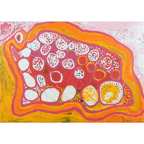 TIGER PALPATJA (c.1920-2012) (Language group: Pitjantjatjara) Wanampi Tjukurpa 2009 synthetic polymer paint on canvas 128 x 90cm